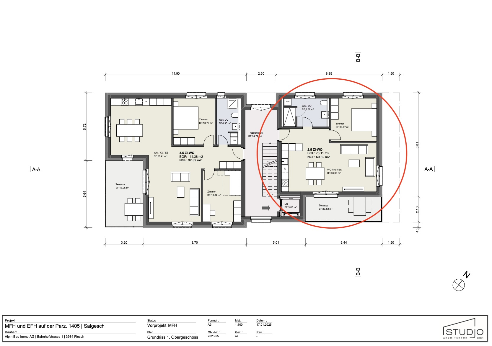Neubauprojekt: Moderne 2.5-Zimmer-Wohnung mit Terrasse in Salgesch — 2